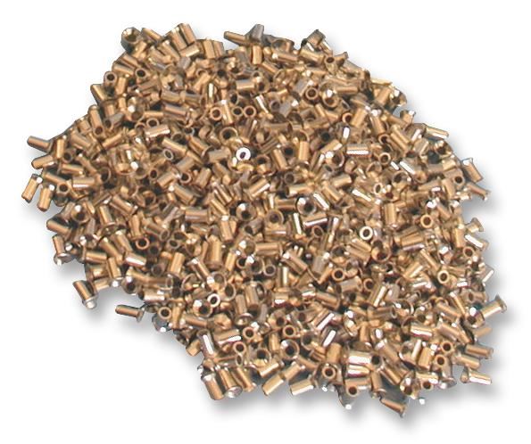 Passivated Copper Rivets & Eyelets for Plating, 1.3 mm Hole, 0.8mm Inner, 100 Pack