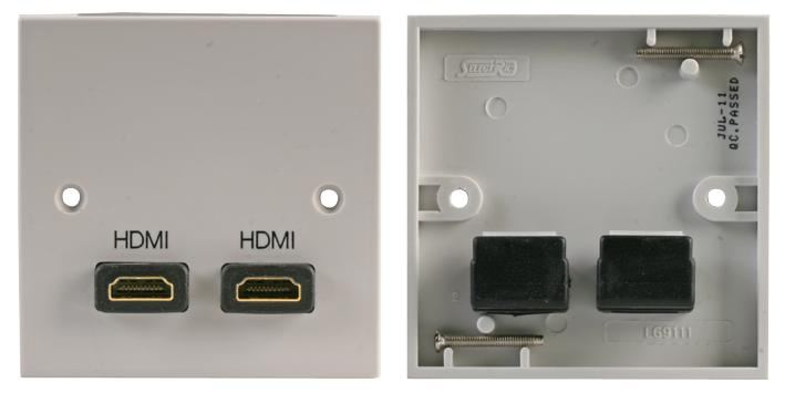 1-Gang AV Wallplate with 2x 90° HDMI Female Connectors