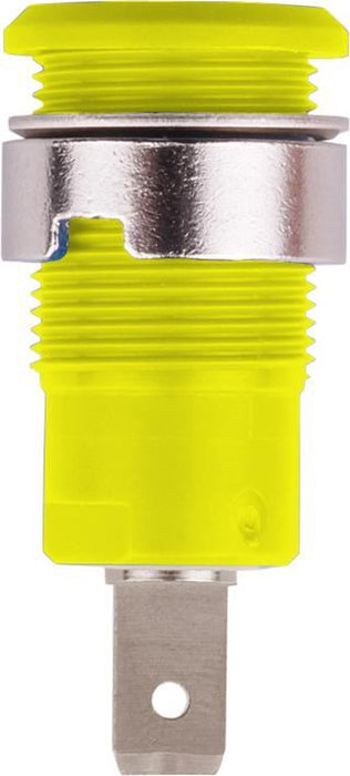 4mm Safety Socket Yellow, Tabs, 24A