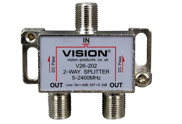 2-Way Splitter DC Pass 5-2400MHz V26-202