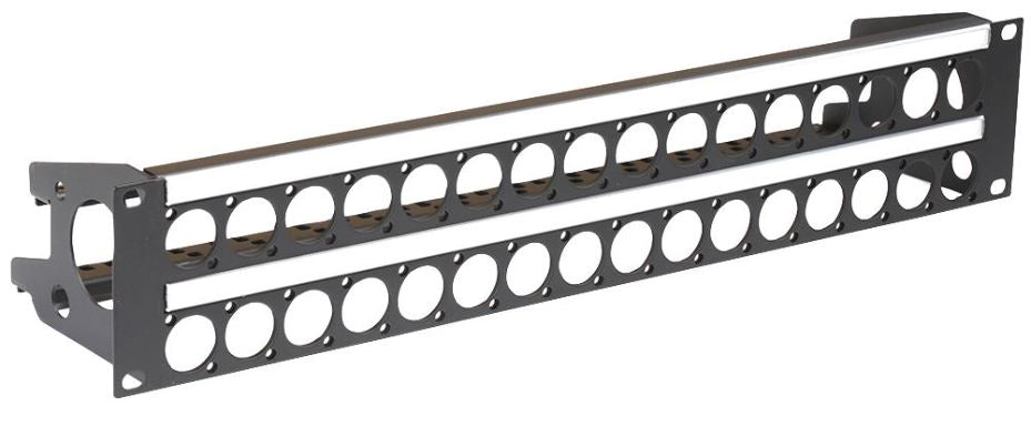 19" Rack Panel Punched for 32 D Series Connectors - 2U