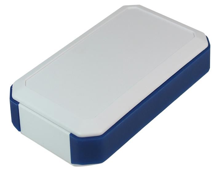 IP67 White ABS Handheld Enclosure with Blue Rubber Corners - 146x88x33mm