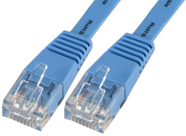 0.5m Blue Flat Cat6 UTP Ethernet Patch Lead