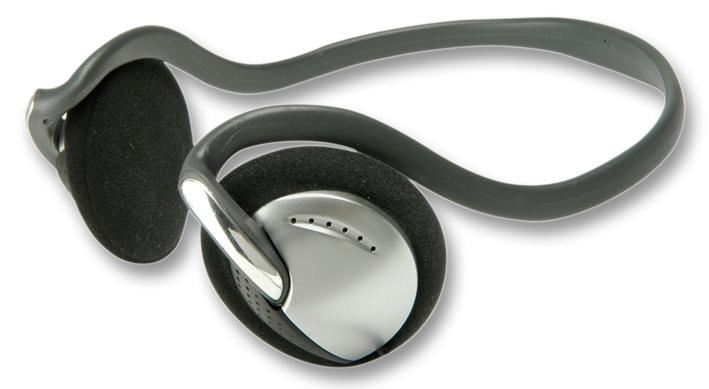 AV LINK - Neckband Headphones - Chrome/Grey