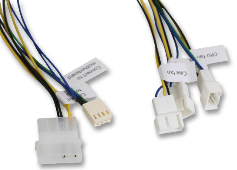 Male Molex LP4 to 3x PWM Fan to Motherboard Connection Lead