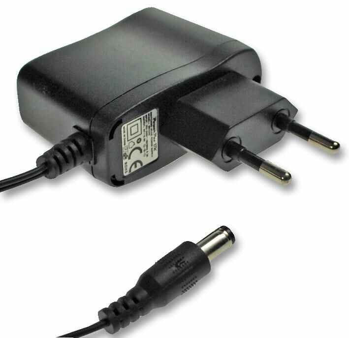 500mA, Euro 2 Pin, Plug In Power Supply, 2.1mm Plug