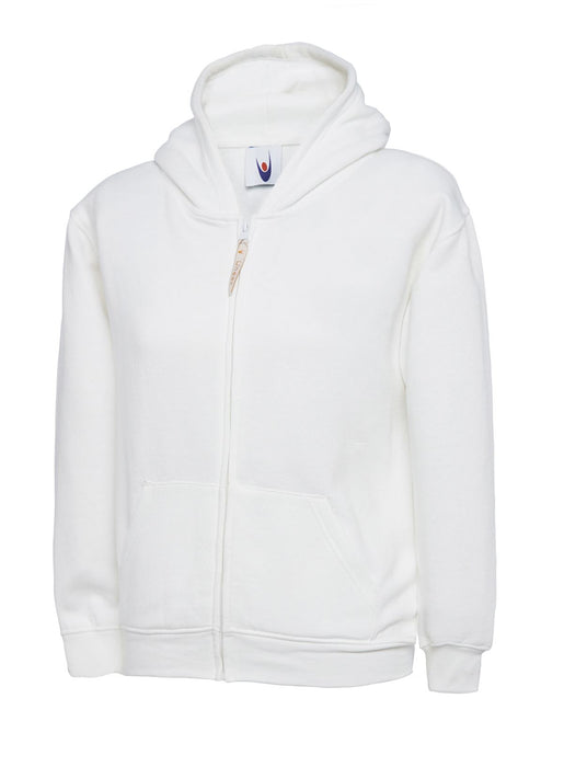 Childrens/Kids  Children’s/Kids Classic Full Zip Hooded Sweatshirt/Jumper - 50% Polyester 50% Cotton