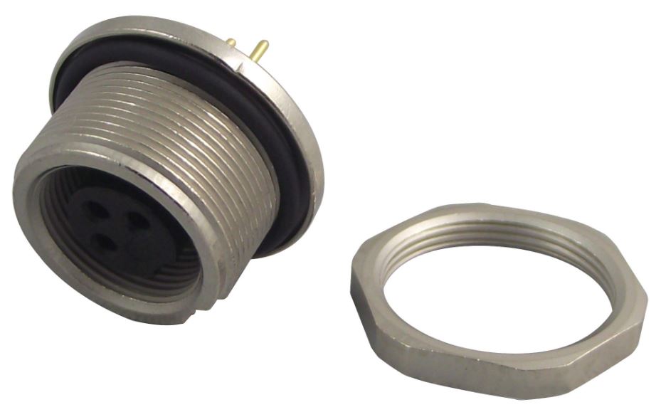 Socket, Panel, Dip Soldering, 3 Way