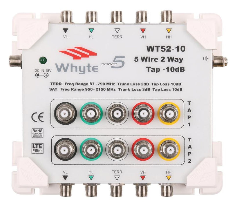 WT52-10 Series 5 5-Wire, 2-Way Tap, 10dB Loss