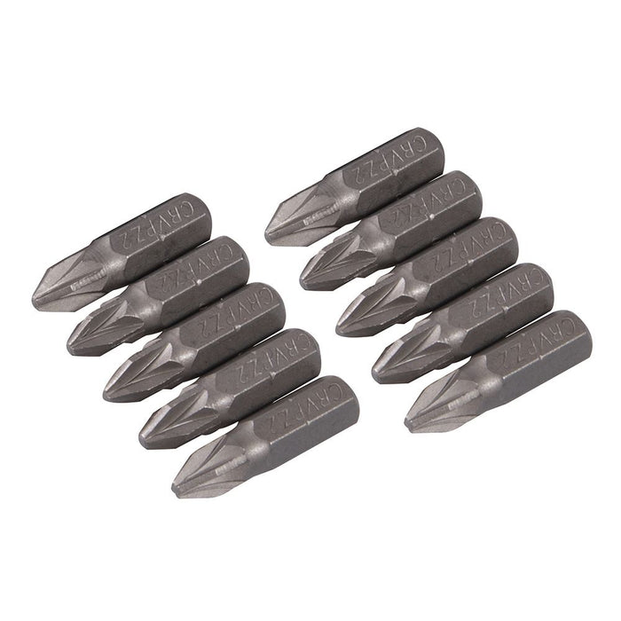 Pozidriv Cr-V Screwdriver Bits 10pk - PZ2