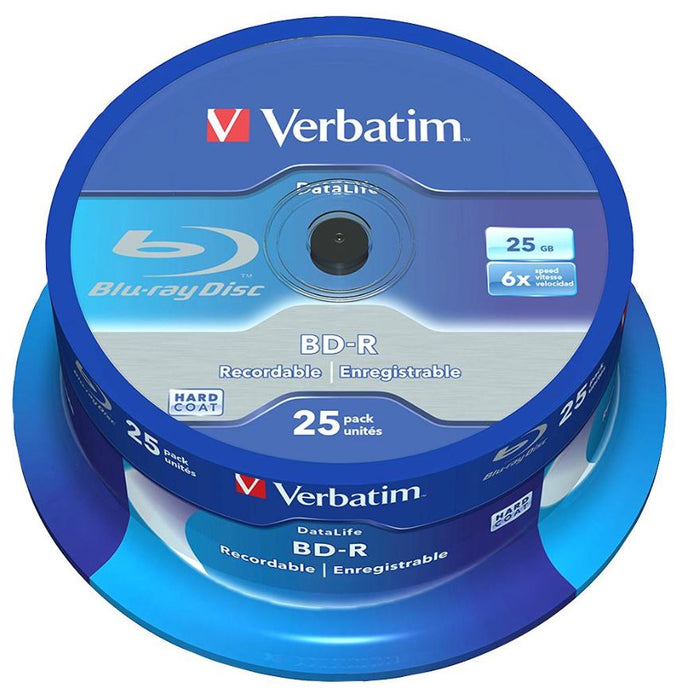 6x Speed BD-R SL Blank Blu-ray Discs - 25 Pack Spindle