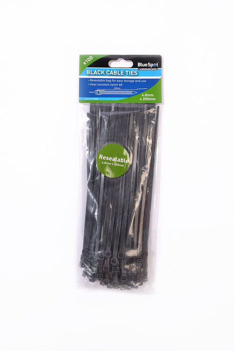 Cable Ties - Black - 100 Piece