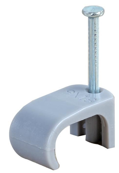 10/16mm Dual Coaxial Cable Clips Grey 100 Pack