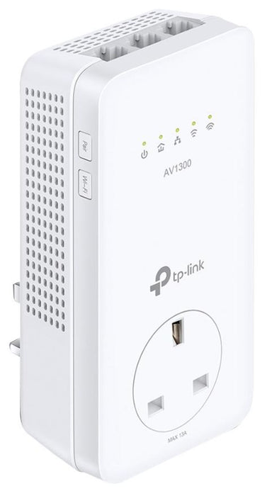 AV1300 Gigabit Passthrough Powerline Single Adaptor, 1300Mbps