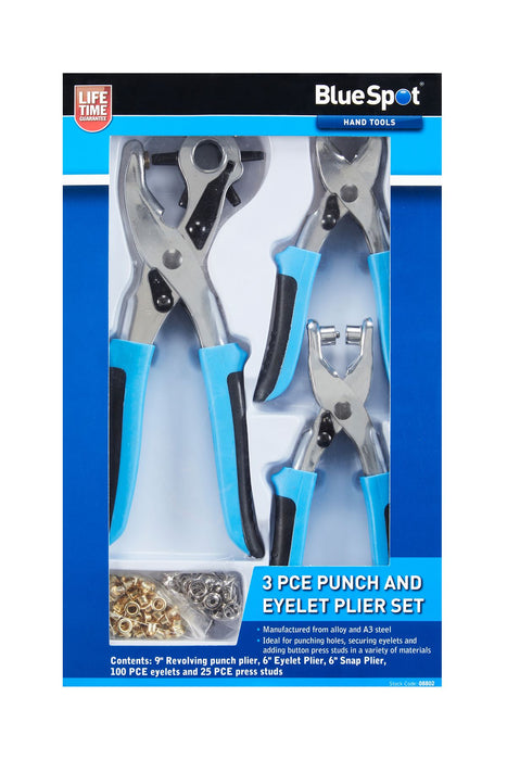 3 PCE Punch And Eyelet Plier Set