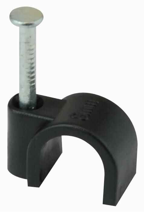 Round Cable Clips Black 100 Pack