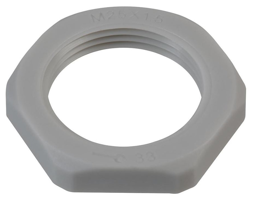 Nylon Lock Nut, Grey, Pack of 10