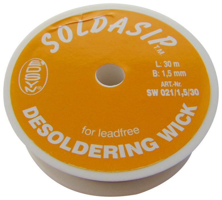 SOLDASIP Lead-Free Desoldering Braid - 1.5mm x 30m
