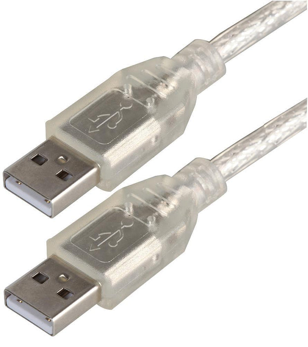 USB 2.0 A Plug to A Plug Cable Transparent