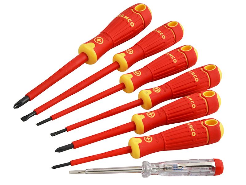 B220.027 BAHCOFIT Insulated Screwdriver Set, 7 Piece