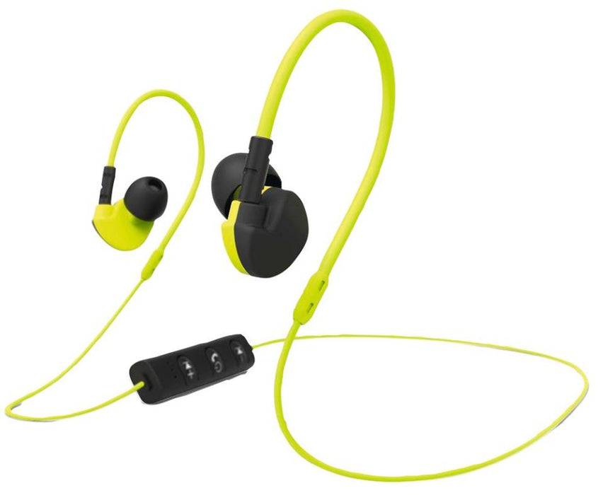 Clip-On Sports Bluetooth Wireless Earphones, Black/Yellow -