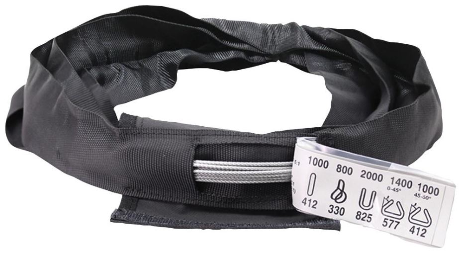 1ton 1m Soft Steel Black Round Sling for Lifting and Rigging - RIGG009