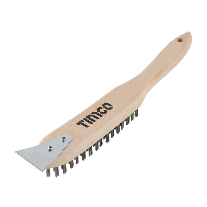 Scratch Brush with Scraper - Stainless Steel (Size 4 Rows - 1 Each)
