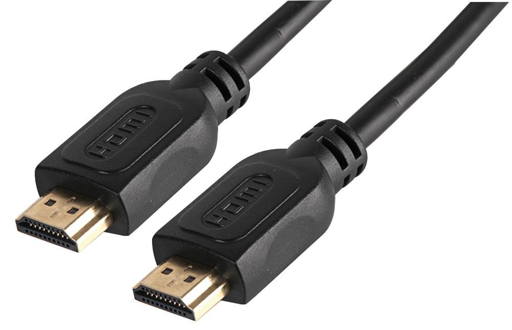 High Speed HDMI Lead, Male to Male, 24K Gold Connectors, Black