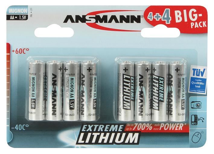 ANSMANN - AA Extreme Lithium Batteries 8 Pack