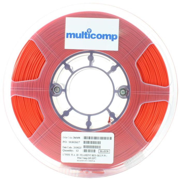 1.75mm PLA Filament for 3D Printer, Red, 1kg