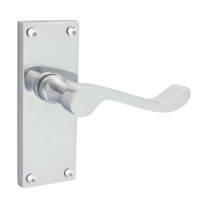 Victorian Scroll Latch Handles - Polished Chrome (Size 114 x 42 - 2 Pieces)