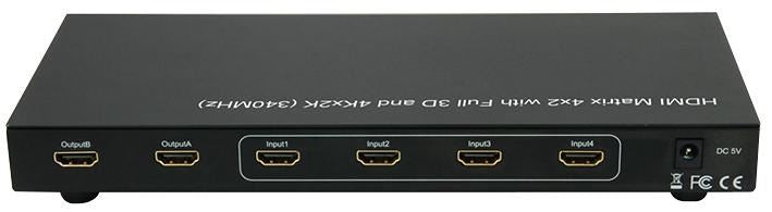 4x2 HDMI Matrix Switch with Full 3D & 4Kx2K Support