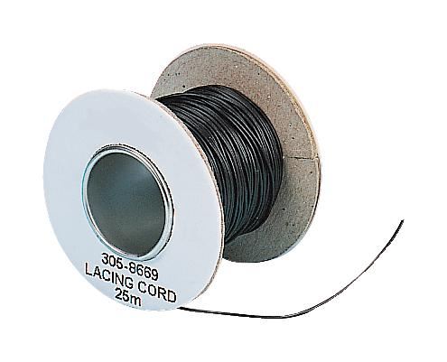 0.75mm Lacing cord PVC Black 25m Reel