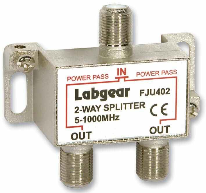 UHF 2-Way Splitter Power Pass Both Ports 5-1000MHz