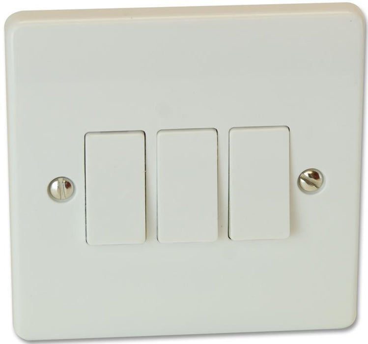 3 Gang 2 Way 10A Light Switch