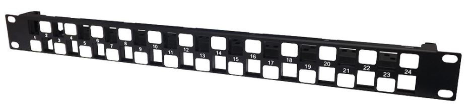 24-Port Offset Unpopulated Keystone Panel with Cable Management