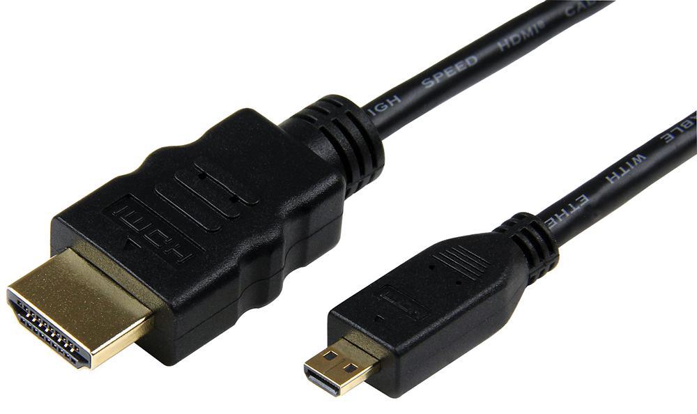 4K 30Hz MicroHDMI-to-HDMI Lead with Ethernet, 1m