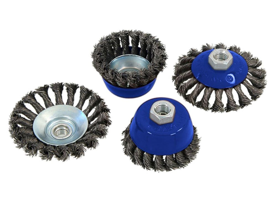 4 PCE Wire Cup And Wheel Brush Set