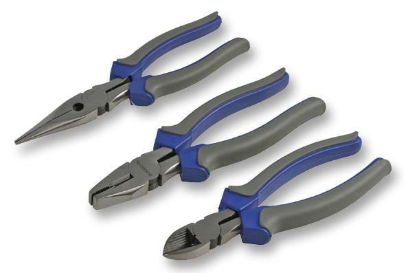 DURATOOL Pliers Set 3 Piece Diagonal Pliers Combination Pliers & Long Nose Plier