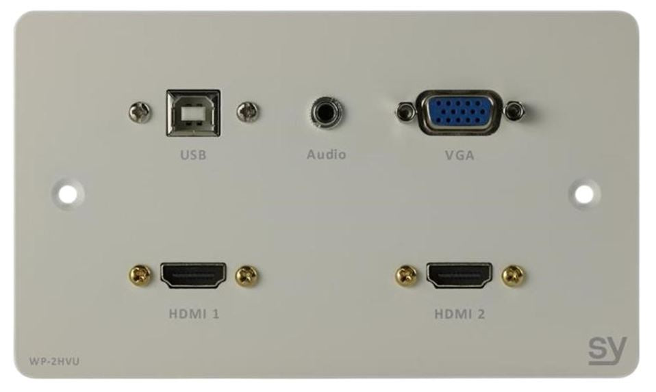 2 Gang Wallplate HDMI/VGA/USB-B/Audio