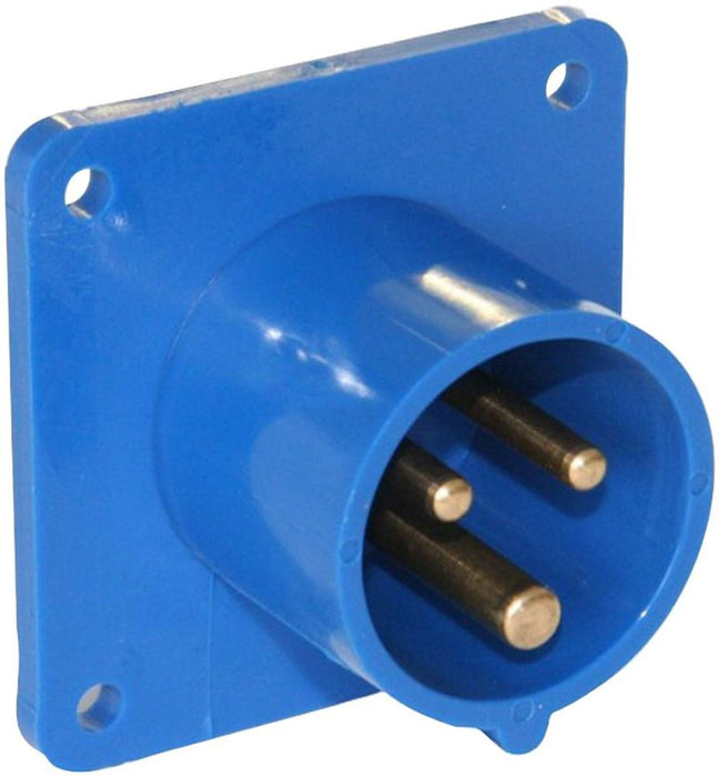 16A, 230V, Panel Mount CEE Appliance Inlet, 2P+E, Blue, IP44