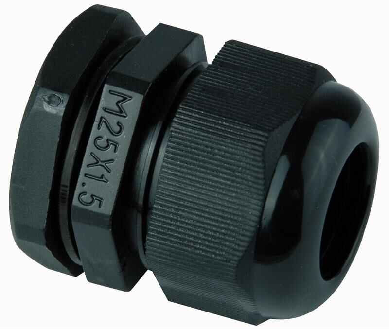 M25 IP68 Nylon Cable Gland Black - Single Pack