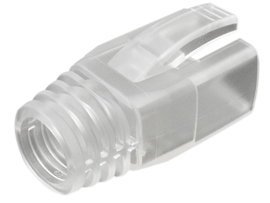 RJ45 Transparent Boots, Cat6a, Cat7, Cat8, 8.5mm, Pack of 10
