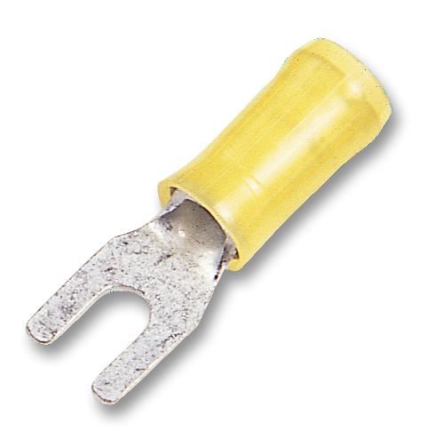 Crimp Terminal, Spade, 3mm, Yellow