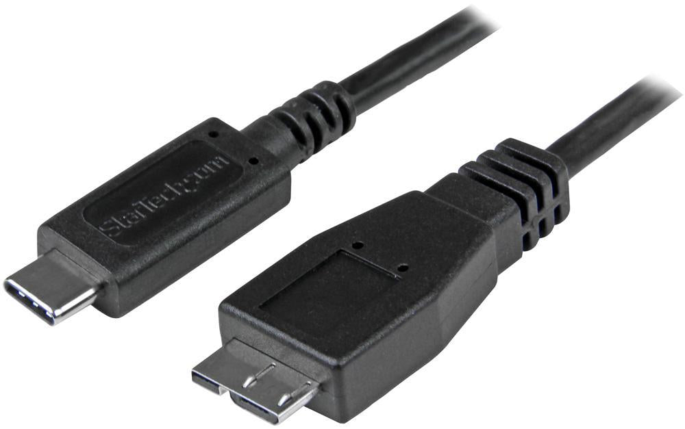 USB 3.1 Gen 2 (10Gb/s) USB-C to USB 3.1 Micro B Plug Lead, 1m