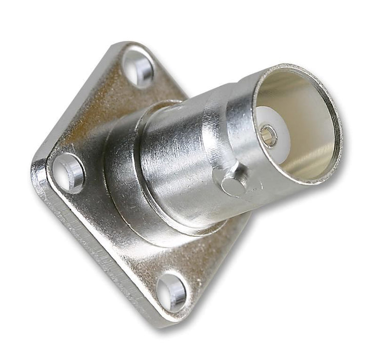 50 ohm BNC Panel Mount Flanged Socket, DC to 11GHz - Solder Termination