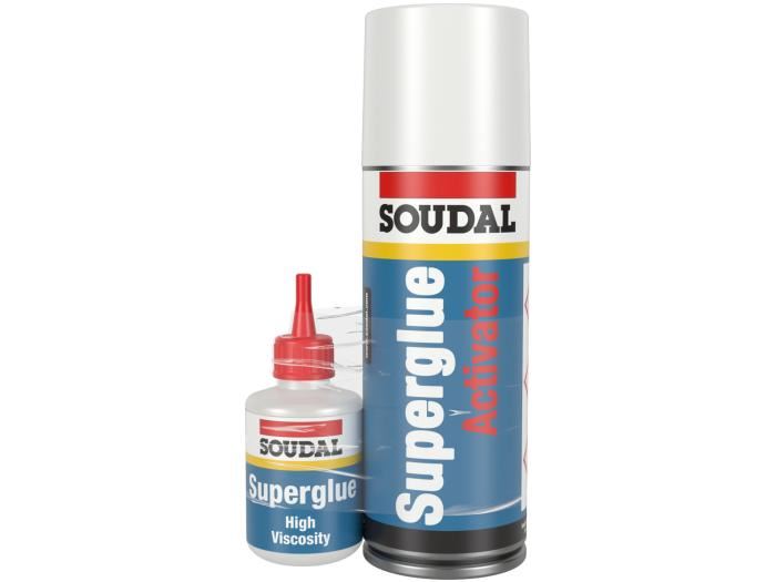 High Viscosity Superglue Adhesive 50g + Solvent Spray Activator 200ml