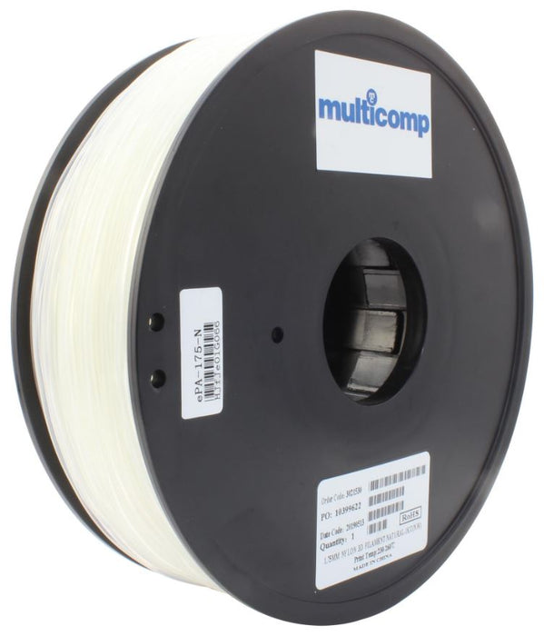 1.75mm Natural Nylon Filament for 3D Printer, 1kg