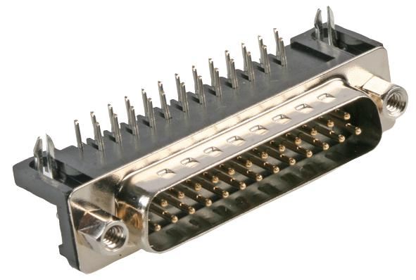 25 Pin D Sub Right Angle PCB with Boardlock and Screw locks
