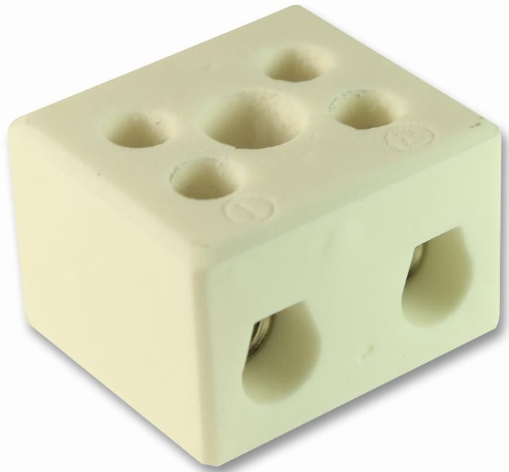 Ceramic Terminal Block, 2 Way, High Temperature